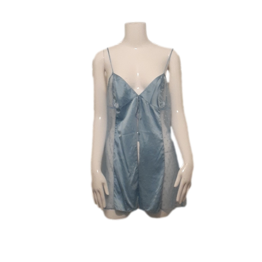 Victoria’s Secret Light Blue Sheer Babydoll Chemise SIZE M